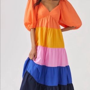 Farm Rio Color Block Maxi Dress